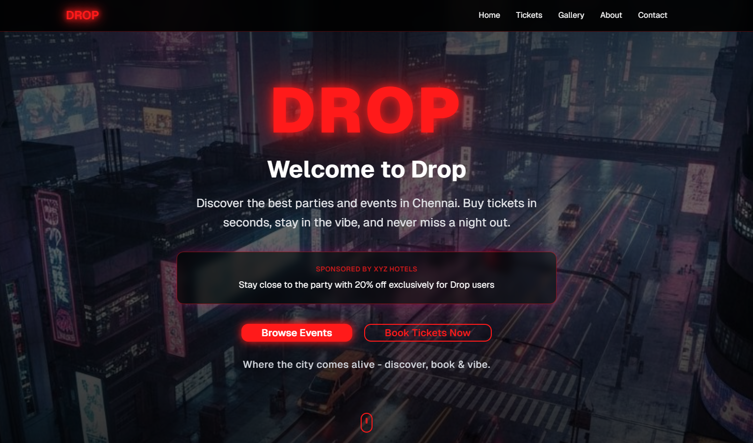 V0 Drop Website